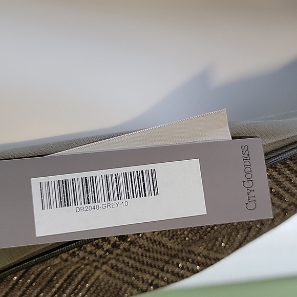 City Goddess London NWT New Sheath Dress Grey Plaid Sparkle Size 6 Wool - Picture 10 of 16